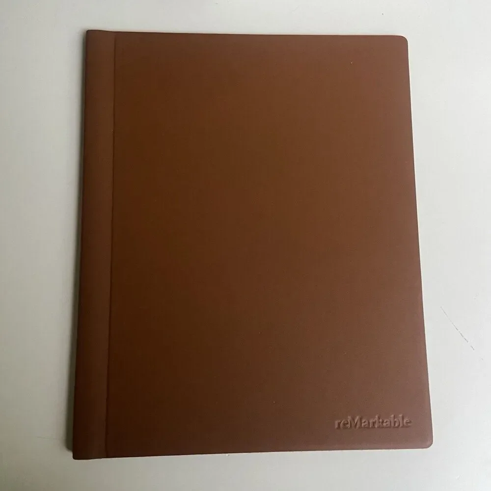 ReMarkable 2 Book Folio Case Brown Premium Leather Paper Tablet Cover Notebook